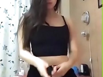 Hot girl showing sexy body while dancing